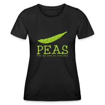 Vegetarian Vegan Peas Pea - Frauen Funktions-T-Shirt - Schwarz - Vorne - AI Model Female 172 light (172cm)