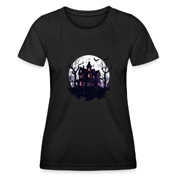 Halloween Maison hantée Maison hantée horreur Halloween - T-shirt sport Femme - noir - Devant - AI Model Female 172 light (172cm)