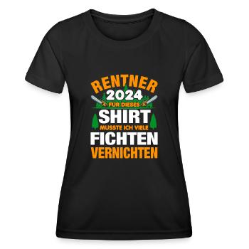 Rentner 2024 Geschenk für Forstwirt Waldarbeiter - Frauen Funktions-T-Shirt - Schwarz - Vorne - AI Model Female 172 light (172cm)