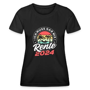 Rente 2024 Rentner Handwerker Schrauber Geschenk - Frauen Funktions-T-Shirt - Schwarz - Vorne - AI Model Female 172 light (172cm)