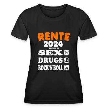 Rente 2024 Rentner Handwerker Schrauber Geschenk - Frauen Funktions-T-Shirt - Schwarz - Vorne - AI Model Female 172 light (172cm)