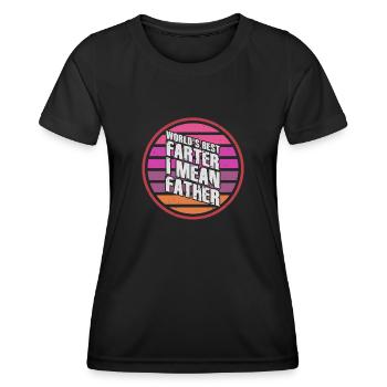 Le meilleur pète du monde, je veux dire mon père - T-shirt sport Femme - noir - Devant - AI Model Female 172 light (172cm)