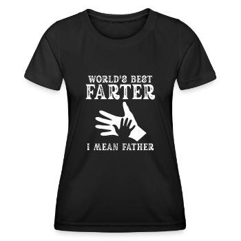 World's Best Farter I Mean Father - Women's Functional T-Shirt - black - Front - AI Model Female 172 light (172cm)