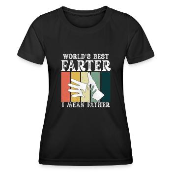 Le meilleur pète du monde, je veux dire mon père - T-shirt sport Femme - noir - Devant - AI Model Female 172 light (172cm)