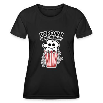 Happy Popcorn - Women's Functional T-Shirt - black - Front - AI Model Female 172 light (172cm)