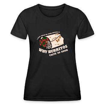 Burrito Burritos Mexican Food - Women's Functional T-Shirt - black - Front - AI Model Female 172 light (172cm)