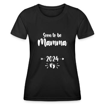 Mama wird bald Mutter 2024 Mutter schwangere Kinder Mot - Frauen Funktions-T-Shirt - Schwarz - Vorne - AI Model Female 172 light (172cm)