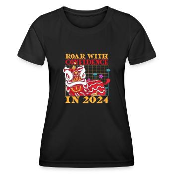 Jahr Des Drachen 2024 - Frauen Funktions-T-Shirt - Schwarz - Vorne - AI Model Female 172 light (172cm)