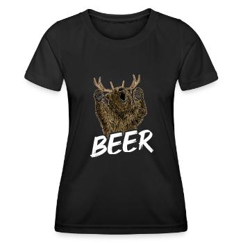 Beer Bear Beer Fans Animal Lovers Nature Arbenteure - Women's Functional T-Shirt - black - Front - AI Model Female 172 light (172cm)