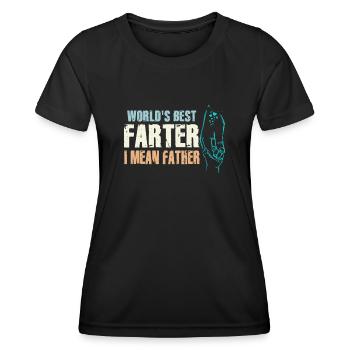 World's Best Farter I Mean Father - Women's Functional T-Shirt - black - Front - AI Model Female 172 light (172cm)