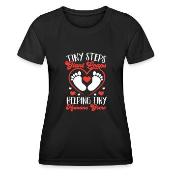 Kinésithérapie Kinésithérapeute pédiatrique - T-shirt sport Femme - noir - Devant - AI Model Female 172 light (172cm)