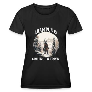 Krampus T | Krampus Costume | Scary Santa Claus - Women's Functional T-Shirt - black - Front - AI Model Female 172 light (172cm)