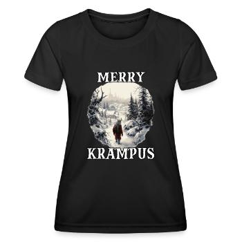 Merry Krampus Kramperl | Krampus Kostüm - Frauen Funktions-T-Shirt - Schwarz - Vorne - AI Model Female 172 light (172cm)