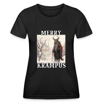 Krampus T Bayerischer Weihnachtsmann Kramperl - Frauen Funktions-T-Shirt - Schwarz - Vorne - AI Model Female 172 light (172cm)