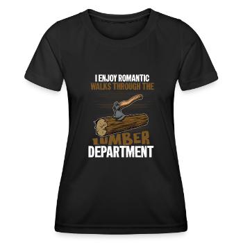 Romantic Lumber Walks - A Craftsman's Delight - Frauen Funktions-T-Shirt - Schwarz - Vorne - AI Model Female 172 light (172cm)
