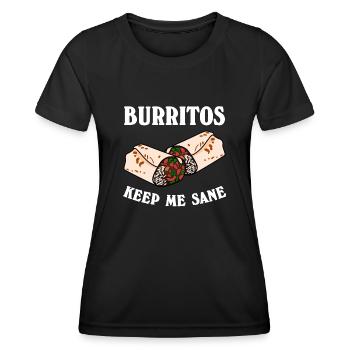 Burrito Joke Burritos - Women's Functional T-Shirt - black - Front - AI Model Female 172 light (172cm)