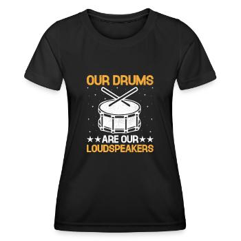 Drum Corps Marching Band Drum Corp Music Percussio - Frauen Funktions-T-Shirt - Schwarz - Vorne - AI Model Female 172 light (172cm)