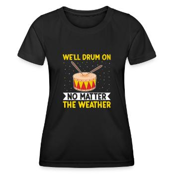 Drum Corps Marching Band Drum Corp Music Percussio - Women's Functional T-Shirt - black - Front - AI Model Female 172 light (172cm)