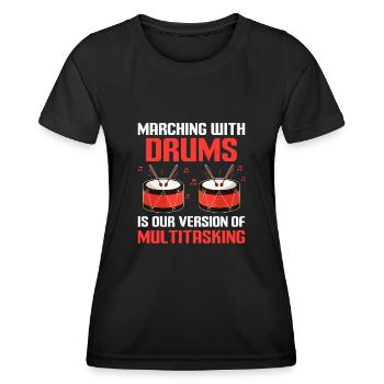 Drum Corps Marching Band Drum Corp Music Percussio - Frauen Funktions-T-Shirt - Schwarz - Vorne - AI Model Female 172 light (172cm)