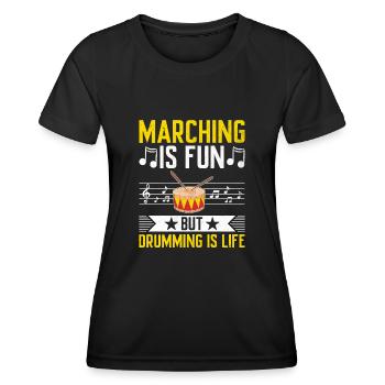 Drum Corps Marching Band Drum Corp Music Percussio - Frauen Funktions-T-Shirt - Schwarz - Vorne - AI Model Female 172 light (172cm)