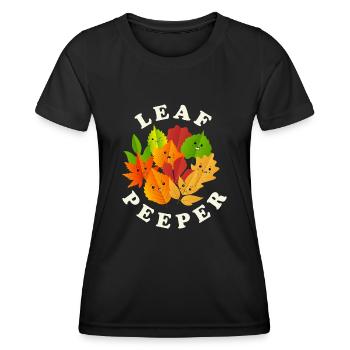 Leaf Peeper Tree Leaves Collector Autumn Season - Frauen Funktions-T-Shirt - Schwarz - Vorne - AI Model Female 172 light (172cm)