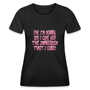 Gleichgültigkeit, Sarkasmus, andere Haltung - Frauen Funktions-T-Shirt - Schwarz - Vorne - AI Model Female 172 light (172cm)