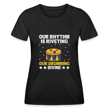 Drum Corps Marching Band Drum Corp Music Percussio - Women's Functional T-Shirt - black - Front - AI Model Female 172 light (172cm)