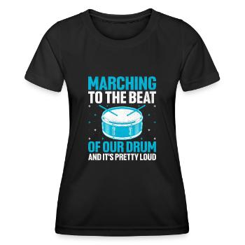 Drum Corps Marching Band Drum Corp Music Percussio - Women's Functional T-Shirt - black - Front - AI Model Female 172 light (172cm)