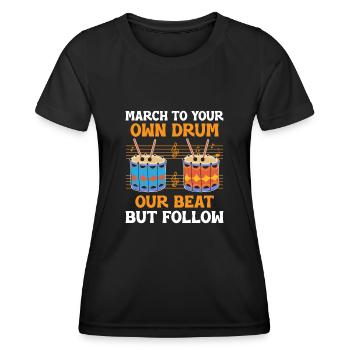Corps de tambours, fanfare, corps de tambours, musique Percussio - T-shirt sport Femme - noir - Devant - AI Model Female 172 light (172cm)