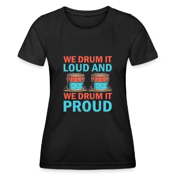 Drum Corps Marching Band Drum Corp Music Percussio - Women's Functional T-Shirt - black - Front - AI Model Female 172 light (172cm)