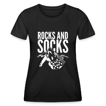 Chaussettes d’hiver Rocks Chaussettes de randonnée en laine - T-shirt sport Femme - noir - Devant - AI Model Female 172 light (172cm)