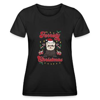 Furet, propriétaire de furet - T-shirt sport Femme - noir - Devant - AI Model Female 172 light (172cm)