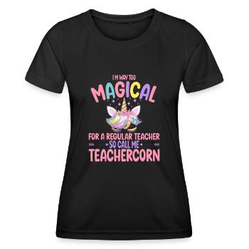 Teachercorn like a normal Teacher Tutor - Women's Functional T-Shirt - black - Front - AI Model Female 172 light (172cm)