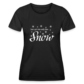 Neige Hiver Flocon De Neige Flocons De Neige - T-shirt sport Femme - noir - Devant - AI Model Female 172 light (172cm)