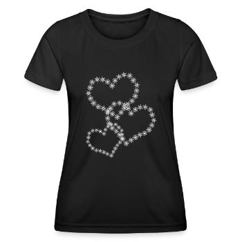 Coeurs de neige Flocon de neige Flocons de neige - T-shirt sport Femme - noir - Devant - AI Model Female 172 light (172cm)