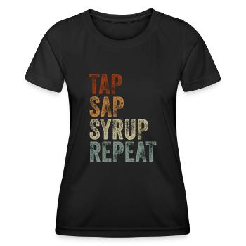 Maple Tree Essence Männer Frauen Lustig - Frauen Funktions-T-Shirt - Schwarz - Vorne - AI Model Female 172 light (172cm)
