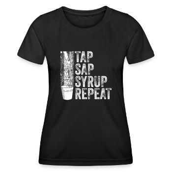 Maple Tree Essence Männer Frauen Lustig - Frauen Funktions-T-Shirt - Schwarz - Vorne - AI Model Female 172 light (172cm)