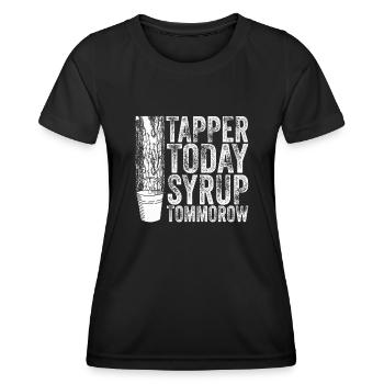 Maple Tree Essence Männer Frauen Lustig - Frauen Funktions-T-Shirt - Schwarz - Vorne - AI Model Female 172 light (172cm)