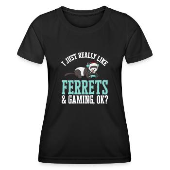 Furet, propriétaire de furet - T-shirt sport Femme - noir - Devant - AI Model Female 172 light (172cm)