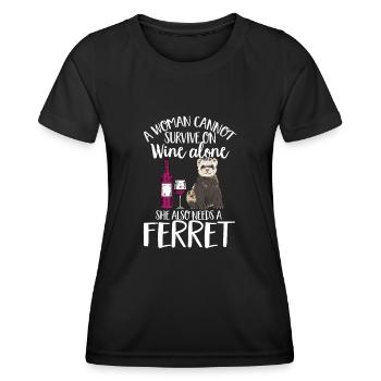 Frettchen Besitzer Frettchen - Frauen Funktions-T-Shirt - Schwarz - Vorne - AI Model Female 172 light (172cm)
