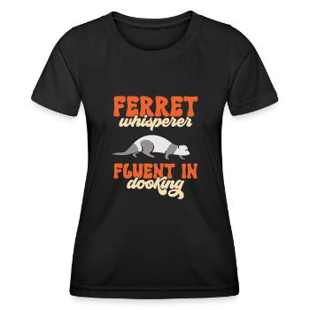 Furet, propriétaire de furet - T-shirt sport Femme - noir - Devant - AI Model Female 172 light (172cm)
