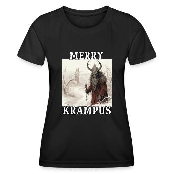 Merry Krampus | Kramperl | Krampus Kostüm - Frauen Funktions-T-Shirt - Schwarz - Vorne - AI Model Female 172 light (172cm)