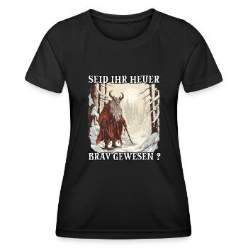 The Krampus Comes | Kramperl | Krampus Costume - Women's Functional T-Shirt - black - Front - AI Model Female 172 light (172cm)