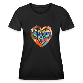 Depression and Bipolar Awareness: - Women's Functional T-Shirt - black - Front - AI Model Female 172 light (172cm)