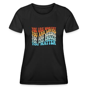 Depression and Bipolar Awareness: - Women's Functional T-Shirt - black - Front - AI Model Female 172 light (172cm)