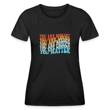 Depression and Bipolar Awareness: - Women's Functional T-Shirt - black - Front - AI Model Female 172 light (172cm)
