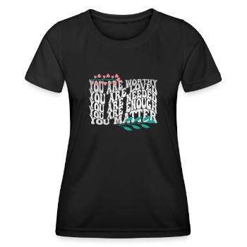 Depression and Bipolar Awareness: - Women's Functional T-Shirt - black - Front - AI Model Female 172 light (172cm)