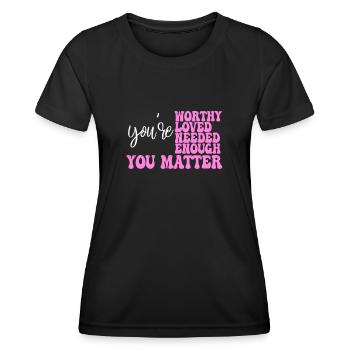 Depression and Bipolar Awareness: - Women's Functional T-Shirt - black - Front - AI Model Female 172 light (172cm)
