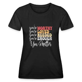 Depression and Bipolar Awareness: - Women's Functional T-Shirt - black - Front - AI Model Female 172 light (172cm)