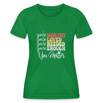 Depression and Bipolar Awareness: - Women's Functional T-Shirt - kelly green - Front - AI Model Female 172 dark (172cm)